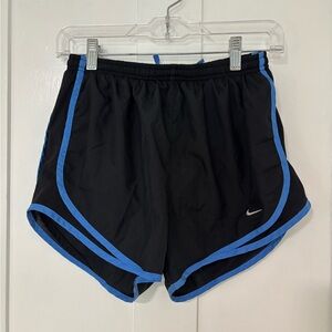 Nike Women's Black and Blue Dri-Fit Athletic Shorts with built in liner